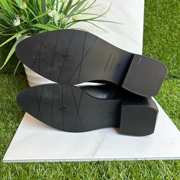 AQUATALIA Gabriele Black leather booties size 5.5 like New - Picture 9 of 11